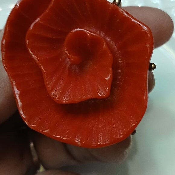 Oscar de la Renta Red Rose Enamel Ring - Picture 7 of 7